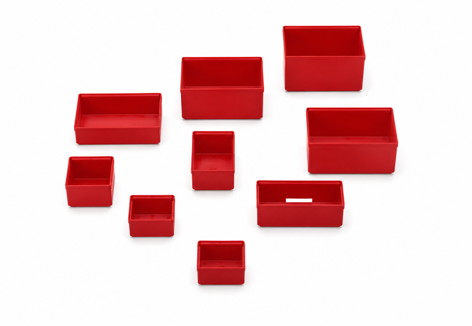 Lista red plastic drawer boxes